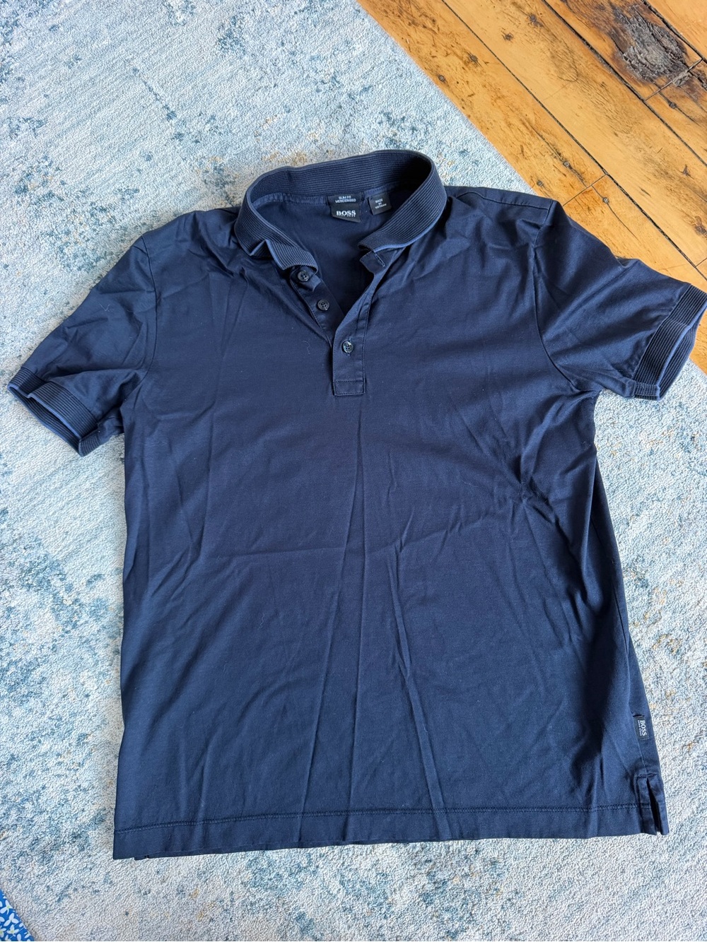 Hugo Boss Navy Blue Short-Sleeve Polo